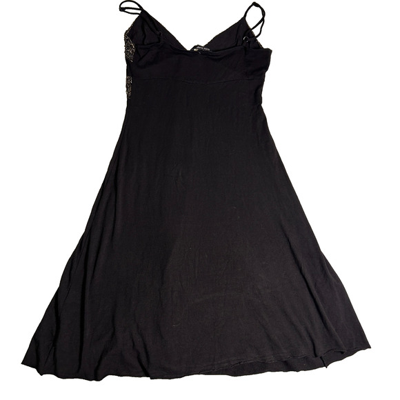 Vintage Y2K Guess Jeans Beaded Empire Waist Slip Dress Womens M Black Evening - Picture 4 of 12
